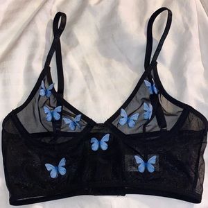 Black Bra-let with Butterflies